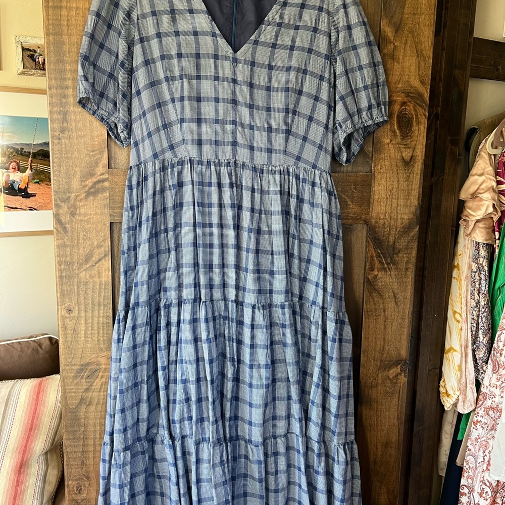 Pendleton Blue Checkered Midi Dress
